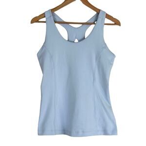 Eddie Bauer Tank Top Womens L Blue Racerback Stretch Athleisure Gym Fitness